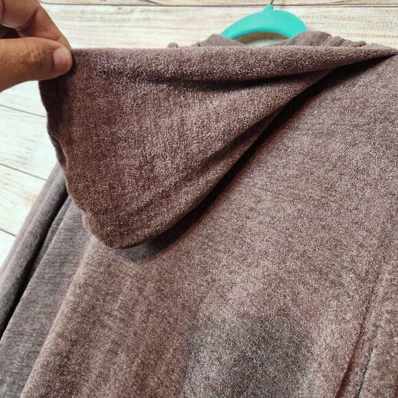 Barefoot Dreams Hooded Cardigan Size XL CozyChic Ultra Lite Purple Plum Color - Picture 15 of 15